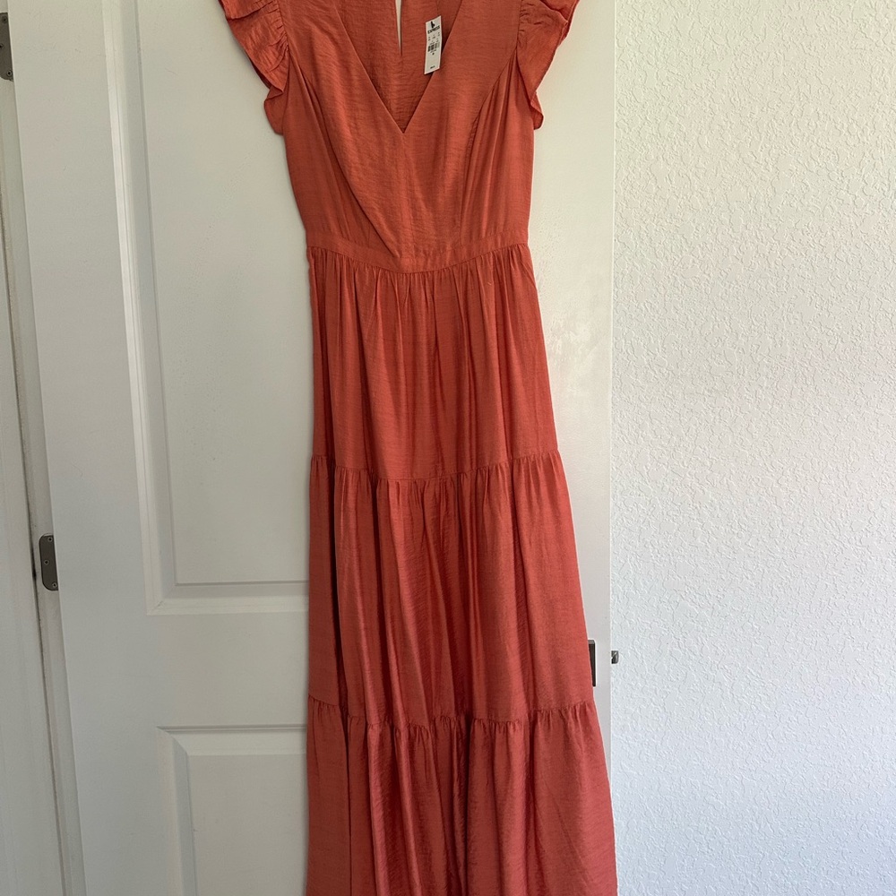 Elegant Rust Maxi Dress